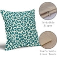 Teal Leopard Print Pillow Covers 18x18 Set of 2 Cheetah Animal Pattern