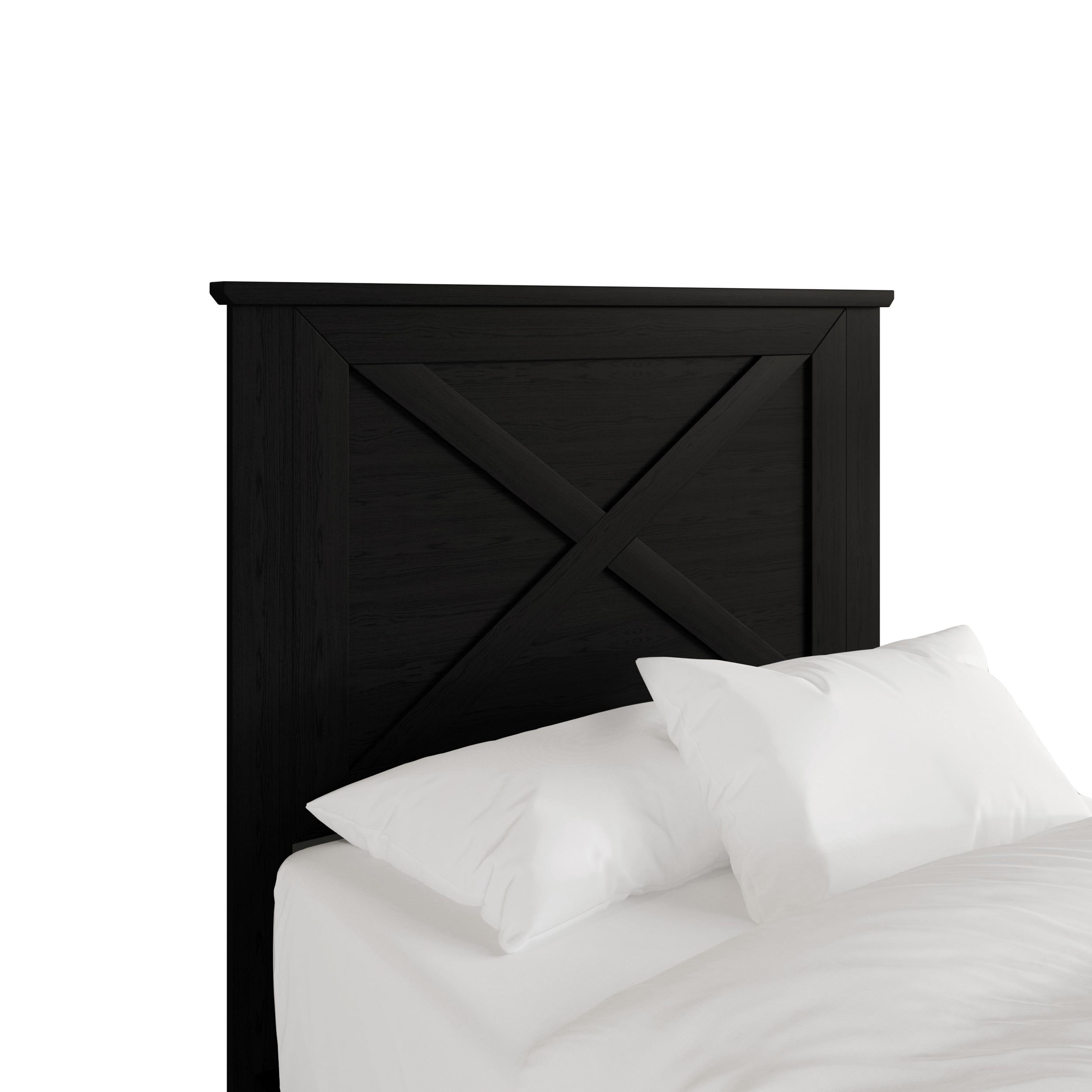 Home Design Raleigh Twin Wood Headboard, Black