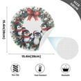 thumbnail image 2 of Ryvnso Cute Penguins Wreath Round Plate Mats Dining Table Placemat Set of 4 for Holiday Decoration, 2 of 7
