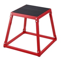 Plyometric Jump Box 18 Inch - Steel Plyo Box for Fitness, Agility Training - Anti-Slip Step Platform for Home Gym - Red