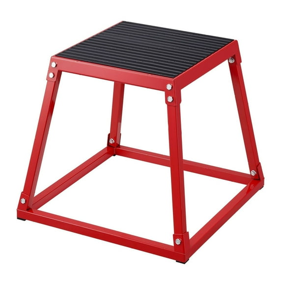 Plyometric Jump Box 18 Inch - Steel Plyo Box for Fitness, Agility Training - Anti-Slip Step Platform for Home Gym - Red