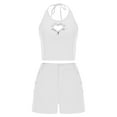 thumbnail image 4 of Chbgutlmr 2 Piece Set for Women Summer Round Neck Sleeveless Tank Top Button Shorts with Pocket Set Fashion Outfit, 4 of 8