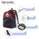 thumbnail image 3 of Disketp Red Black Eastern Panda Warrior print Canvas Backpack Lightweight Travel Daypack Student Rucksack Laptop Backpack-, 3 of 5