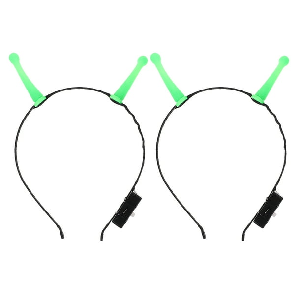 BRIGHTFUFU 2pcs Light-up Diadema alienígena para accesorio de fiesta de cosplay con luces LED Diseño único para Halloween cómodo y liviano para la fiesta de juego y decoraciones de Halloween