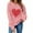 Pink, variant on Patlollav Womens Long Sleeve Round Neck Blouse Autumn Causal Pullover Tops
