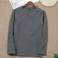 thumbnail image 5 of Men Male Casual Linen Shirt Loose Tops Long Sleeve Cardigan Summer Shirt V Neck Cool T Shirts for Men Men T Shirts Graphic Design Shirts Mens Large T Shirt Pack of Men Shirts Tall T Shirt T Shirts Men, 5 of 5