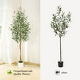 thumbnail image 4 of Faux Olive Tree 5/6/7ft, Artificial Olive Trees Indoor with Natural Wood Trunk and Realistic Leaves and Fruits, Fake Olive Tree for Home House Office Decor, 4 of 6