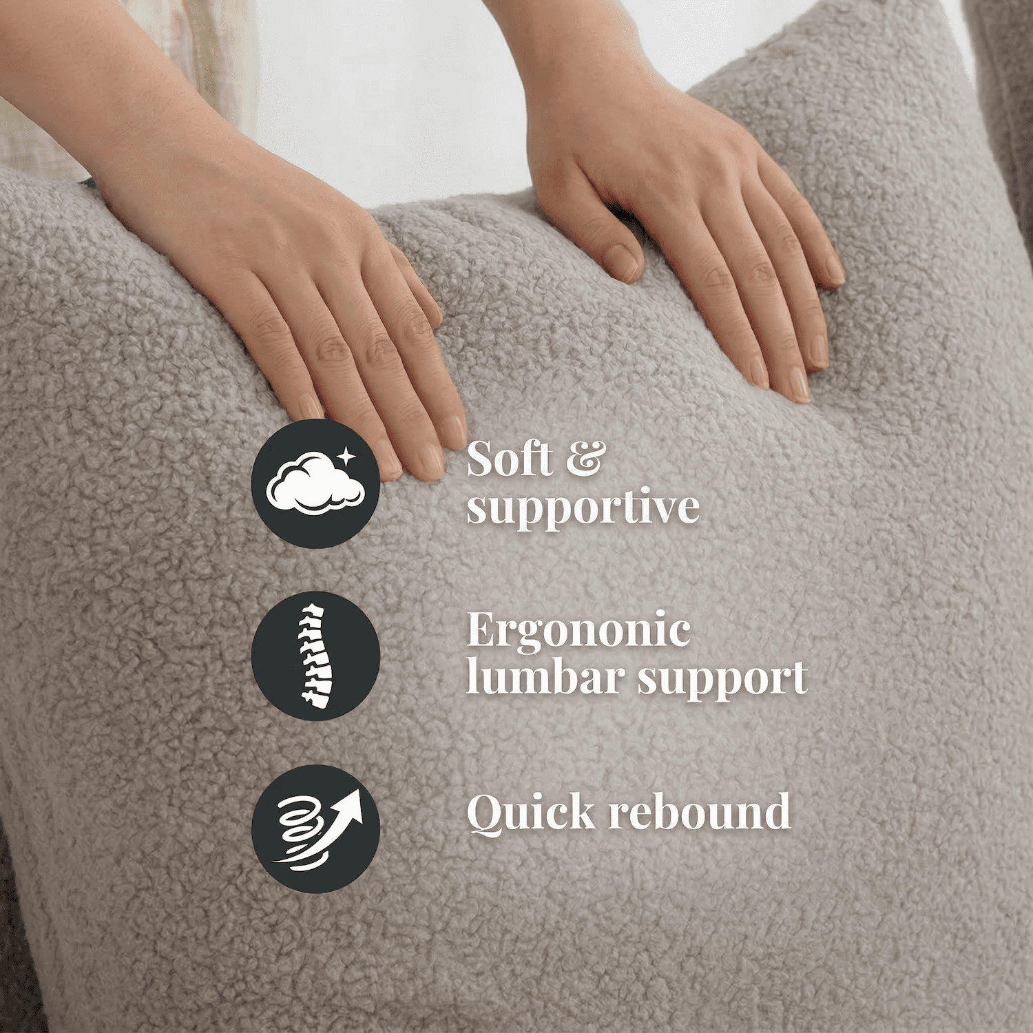 Xiweot 96" Cloud Sectional Couch for Living Room, Memory Foam Sectional Sofa with Deep Seat, Teddy Fabric L Shaped Modular Sectional Couch with Right Facing Chaise (Grey)