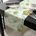 thumbnail image 3 of Sage Green Flower Cotton Linen Table Runner 14 x 72 inch Abstract Garden Botanical Leaves Non-slip Rectangular Dining Table Decor for Wedding Party Holiday Dinner, 3 of 8