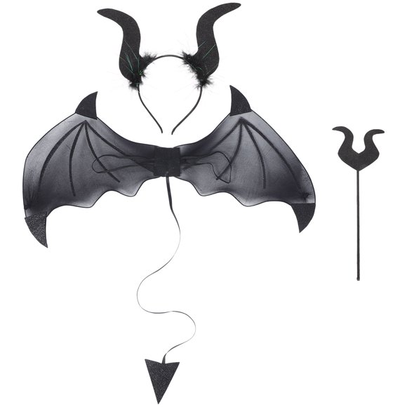 1 conjunto de cosplay diablo disfraz diadema diadema de diablo ala de ala de cosplay accesorios de apoyo del diablo