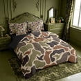 thumbnail image 2 of meiyoeat Classic Camo Mallard 7pcs Queen Bedding For Adults,Vintage Camouflage Print Bedding Comforter Set Queen For Boys, Earth Tone,Black Reversible, 2 of 7