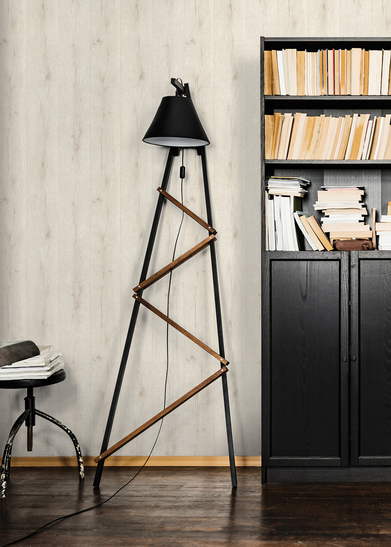 Advantage Appalacian Cream Wood Planks Wallpaper
