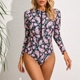 thumbnail image 6 of Lopeceal Long Sleeve Swimsuits Women Teen Girls Rash Guard UPF 50+ One Piece Surfing Modest Full Coverage Bathing Suit, 6 of 8