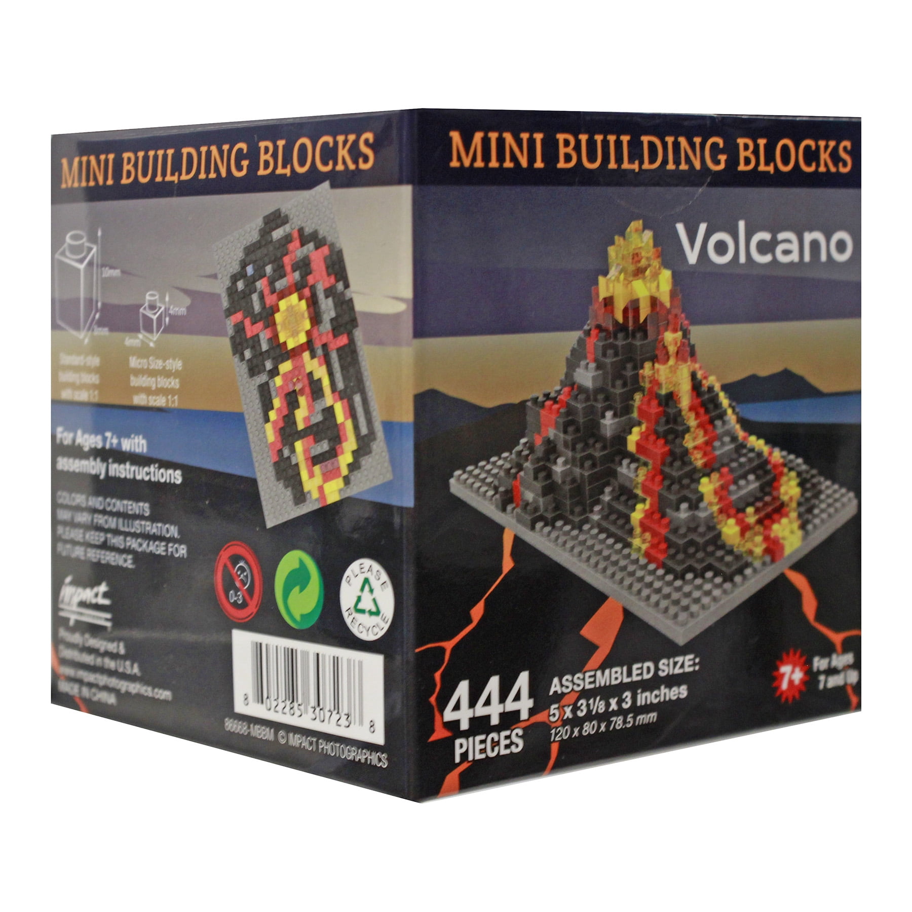 Hawaiian Collectibles Mini Block Volcano Building Set (444 Pieces)