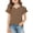 #A01-Brown, variant on Girls Tee Shirts 7-16 Crewneck Solid Toddler T-Shirt Double Layer Ruffle Short Sleeve Tshirts Toddler Summer Fashion Cotton Tee Tops Girls