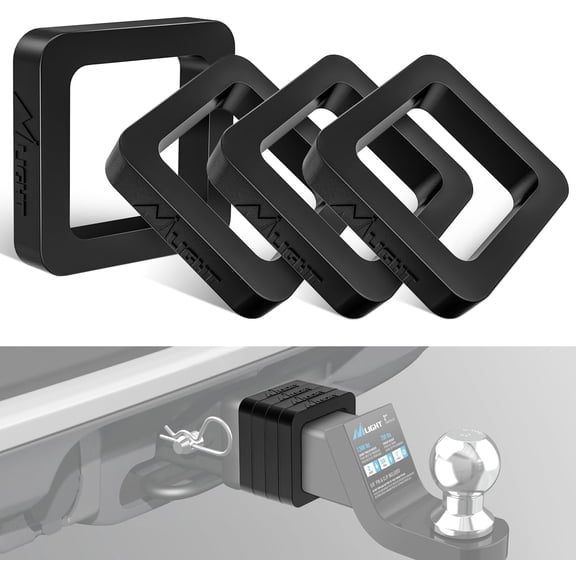 Nilight 2.5Inch Hitch Receiver Silencer Pads (4 Pack) - Red - Universal Fit for Trailer Hitches