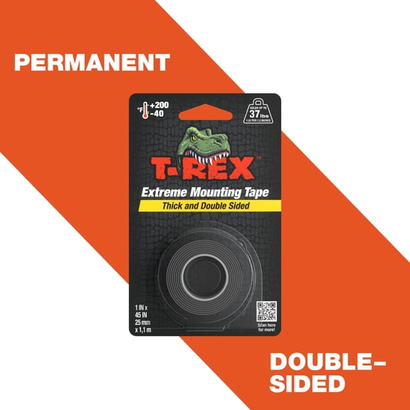 T-Rex Brand 1 in. x 60 in. Black Extreme Hold Mounting Tape