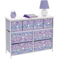 thumbnail image 6 of Sorbus Fabric Dresser for Kids Bedroom - Chest of 8 Drawers, Storage Tower, Clothing Organizer, for Closet, for Playroom, for Nursery, Steel Frame, Fabric Bins - Knob Handle (Tie-dye Purple), 6 of 7