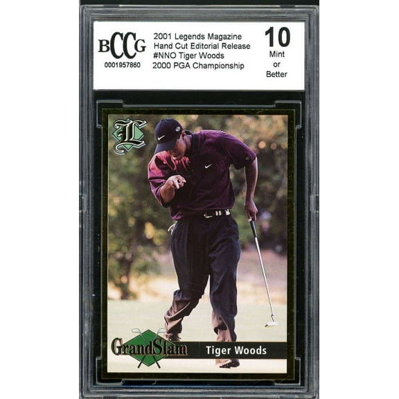 2001 Legends Magazine PGA Champ #NNO Tiger Woods Rookie Card BGS BCCG 10 Mint