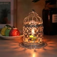 thumbnail image 5 of Silver Plated Iron Artisanal Home Decor for Aesthetic Lighting Hollow Bird Cage Candle Holder, 5 of 7