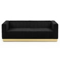 thumbnail image 3 of Better Home Products Foxy Upholstered Velvet & Steel Sofa in Black/Gold, 3 of 10