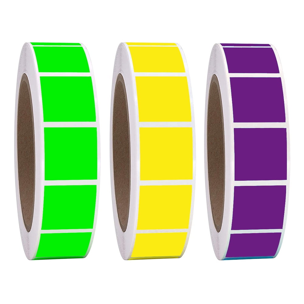 1500 Pieces Color Code Labels Square Stickers Label Rolls Label Sticker