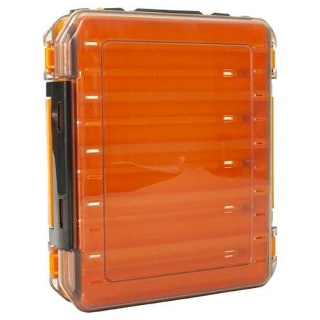 huanledash Fishing Tackle Box Transparent Cover Double-sided Opening with Handle Multi Grids Large Capacity Bats Storage Anti Collision Thicken Fishing Bait Box Fishing Accessory