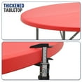thumbnail image 6 of OSM 5Ft Round Folding Table, Indoor Outdoor Plastic Dining Card Table with Handle and Lock for Picnic Party Banquet Wedding, Red, 6 of 8