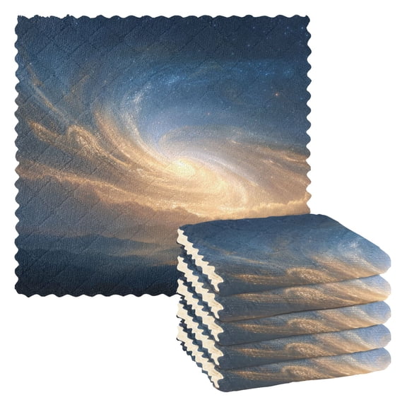 6 Pieces of Kitchen Towels 11x11Inch Kitchen Dish Cloths Kitchen Dish Towels Reuseable Cleaning Cloths Golden Galaxy