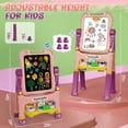 thumbnail image 2 of JoyStone Easel for Kids with Magnetic White Board & Chalk Board, 4 in 1 Double Sided Kids Art Easel, Adjustable Standing Toddler Easel with Magnetic Letters & Numbers, Gifts for Kids(Pink), 2 of 8
