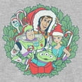 thumbnail image 2 of Women's Toy Story Christmas Wreath Characters Graphic Tee Athletic Heather Large, 2 of 3