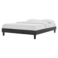 thumbnail image 1 of Platform Bed Frame, King Size, Velvet, Dark Grey Gray, Modern Contemporary Urban Design, Bedroom Master Guest Suite, 1 of 5
