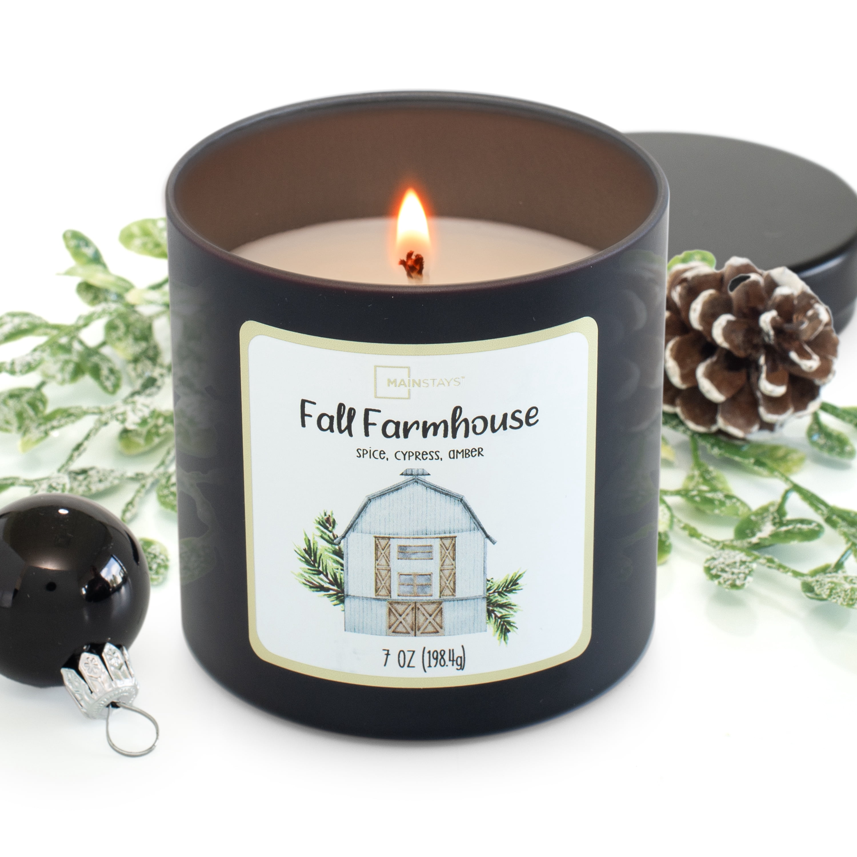 Mainstays Scented Single Wick Candle, Fall Farmhouse, 7 oz.
