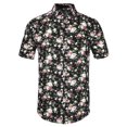 thumbnail image 1 of CamiHawaiaDe PlaEstampado Floral Con Botones ManCorCamiDe Verano PaHombres Negro 56, 1 of 7