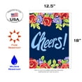 thumbnail image 2 of Toland Home Garden Blue Floral Cheers Flower Cheers Flag Double Sided 12x18 Inch, 2 of 5