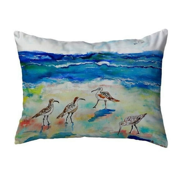 Betsy Drake KS369 11 x 14 in. Betsys Sandpipers Small No-Cord Pillow