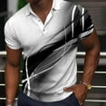 thumbnail image 4 of Mens Casual Short Sleeve 3D Digital Print T-Shirts Summer Workout Fitness Tops Man Stylish T Shirts Henley Blouse Army Green M, 4 of 5