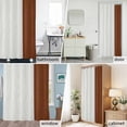 thumbnail image 6 of Boho Style Stripe Fabric Shower Curtain Brown Leather Washable Shower Curtains for Bathroom, Waterproof Bath Curtain with Hooks Home Decor 36x72in, 6 of 8