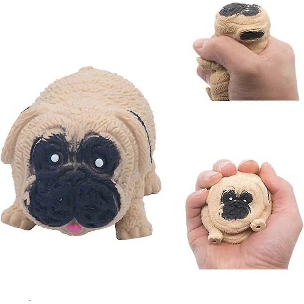 Juguete blando Fidget Pug/Juguete de descompresión para perro/Juguete de rebote lento tipo prensa para perro ??Pie, divertido e interesante, utilizado para descompresión, antidepresión, rela