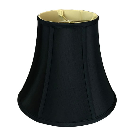 Royal Designs True Bell Basic Lamp Shade, V Notch Fitter, Black with Gold, 7" x 14" x 11.5"