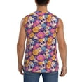 thumbnail image 4 of Xecao Skull daisy flower Print Men's Tank Top: Sleek Sleeveless Tee for Casual Sports and Beach Occasions-Medium, 4 of 7
