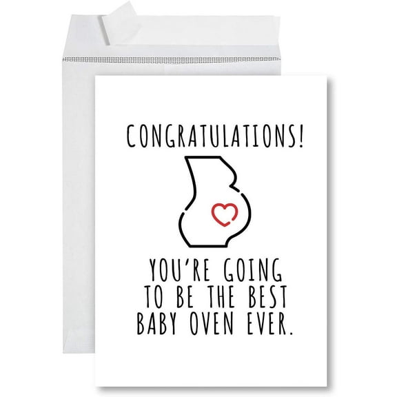 Koyal Wholesale Funny Jumbo Baby Shower Card With Envelope 8.5 x 11 inch, Funny Greeting Card, Best Baby Oven Ever