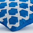 thumbnail image 2 of Pillow Case With Zipper, Royal Blue Shams, Beaded Lattice Trellis Pattern Arabic Theme Pillow Sham, 24x24 inch (60x60 cm) Pillow Sham, Square Silk Shams, Art Deco Pillow - Blue Lagoon, 2 of 3