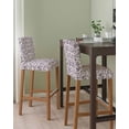 thumbnail image 2 of Farmhouse Purple Bar Stool Covers Set of 2, Vintage Flower Leaf Botanical Plant Stretch Washable Bar Chair Covers with Backs, Removable Pub Counter Height Chair Cover for Kitchen Dining Room Cafe, 2 of 7
