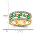 thumbnail image 4 of Auriga Fine Jewelry 14K Yellow Gold Emerald and Diamond Ring for Women Size 7, 4 of 6