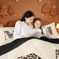thumbnail image 5 of meiyoeat bow Monogram M Print 7-Piece Twin Bedding,Fashion Leopard Print Bedding Comforter Set,Black Reversible, 5 of 7