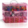 thumbnail image 4 of Casewin 3-Layer Things & Crafts Storage Box with 30 Adjustable Compartments for Organizing Tape, Embroidery Accessories, Threads Bobbins, Kids Toy, Beauty Supplies, Nail Polish, Jewelry - Large, 4 of 7
