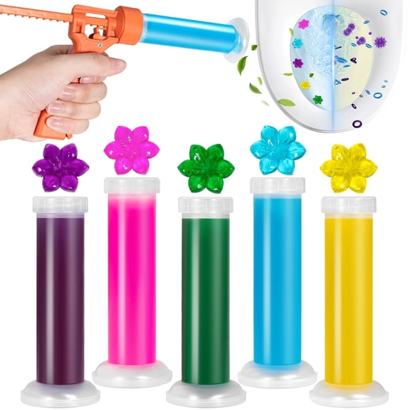 WEXLYN Toilet Gels Bathroom Cleaner Gels with 1x Reusable Applicators, with Rainshower Scent, 30×14×5 cm, 5 Count