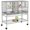 Light Grey, variant on PawHut Divided Breeder Bird Cage with Rolling Stand Removable Tray Grey 40"H