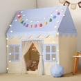 thumbnail image 6 of Wilwolfer Kids Play Tent Indoor: Peach Skin Fabric Playhouse with Play Mat and Star Lights - Toddlers  Toys for Boy Girl Birthday Gift, 6 of 9